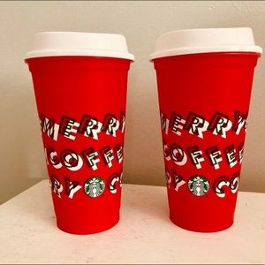 Set of 2 Starbucks Merry Coffee Merry tumblers